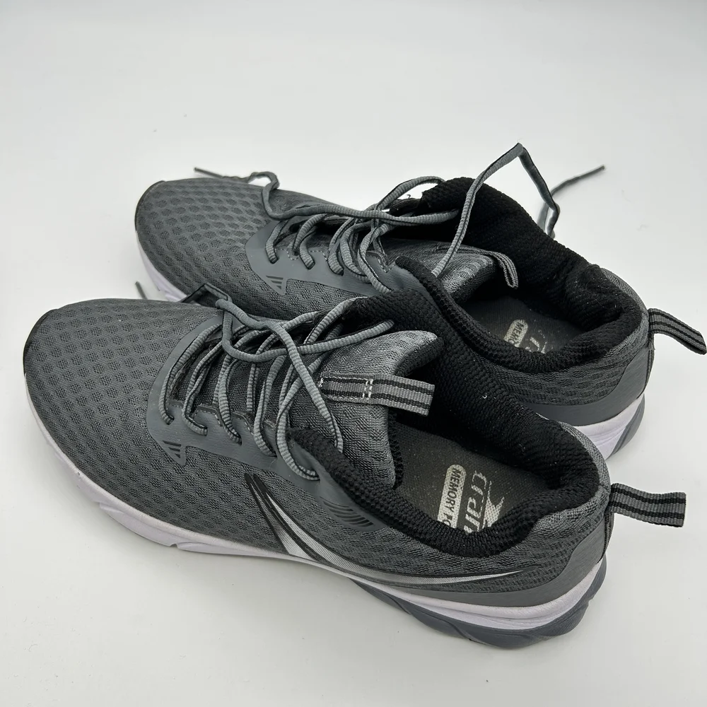 Crane Shoes Mens Size 9.5 Memory Foam Gray Athletic Running Sneakers Aldi 52270